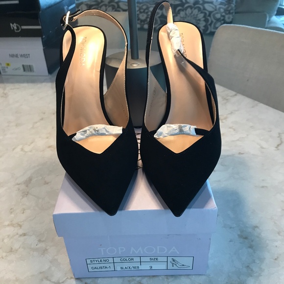 Black Top Moda “Calista” size 9 heels - Picture 1 of 10